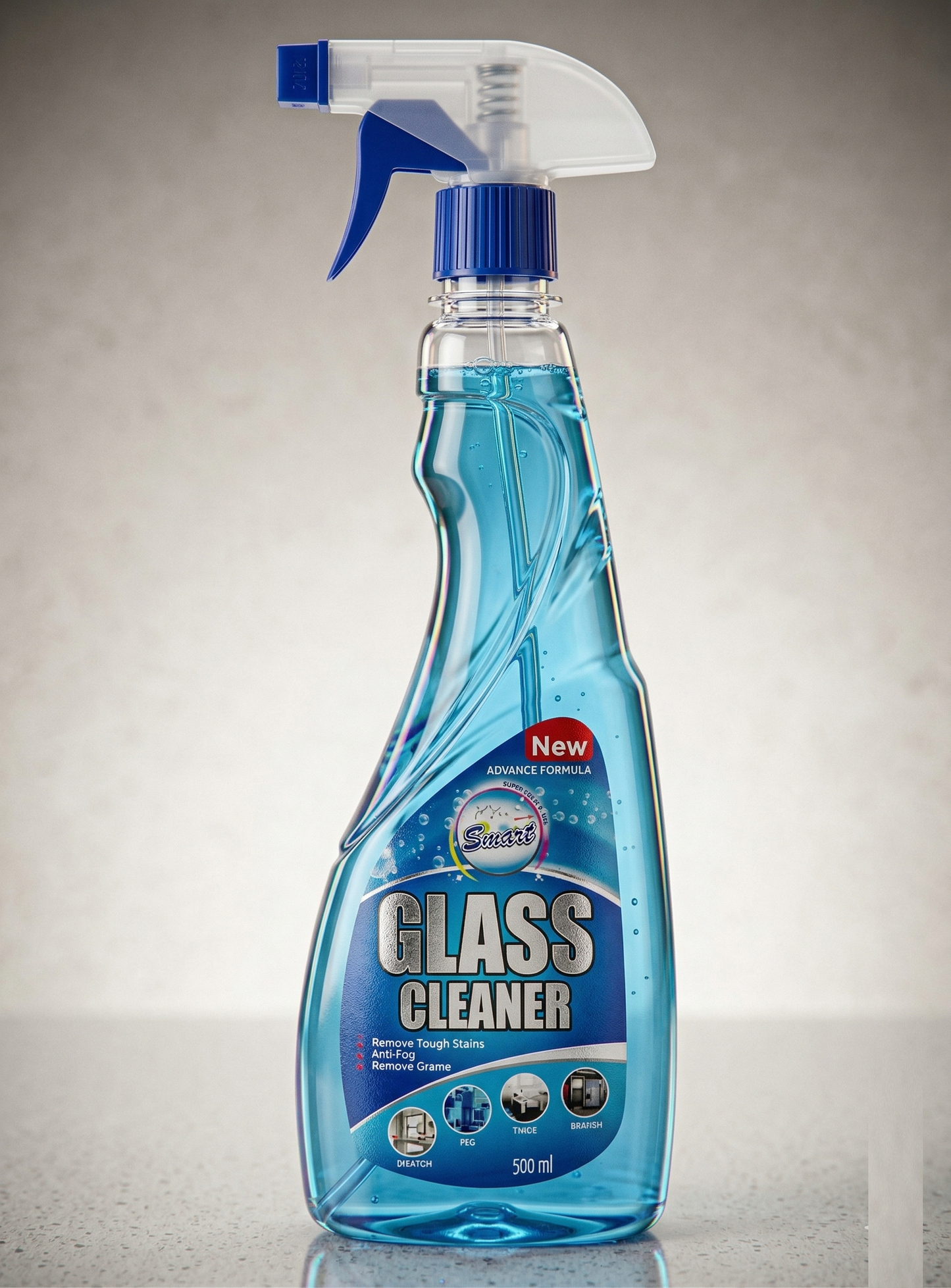 Smart Glass Cleaner Spray 500ml – Streak-Free Shine & Anti-Fog Formula