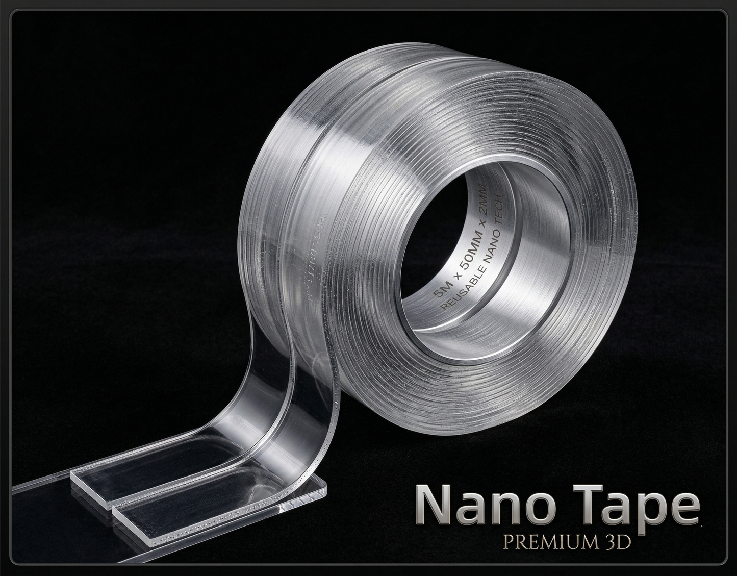 Ultra-Strong Transparent Nano Tape – Reusable, Washable, and Multipurpose Heavy-Duty Double-Sided Adhesive Gel Tape for Home, Office, and Car Decoration