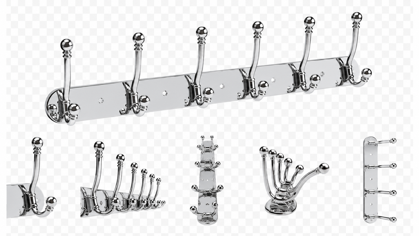 Stainless Steel Wall Mounted Clothes Hook Rack – Heavy Duty Coat, Towel & Key Holder