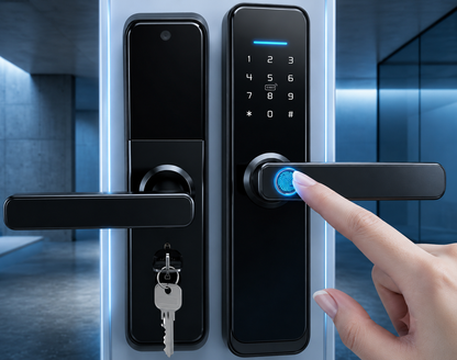 Hi-Smart Fingerprint Smart Door Lock – Biometric Digital Lock with App, RFID Card & Password Access