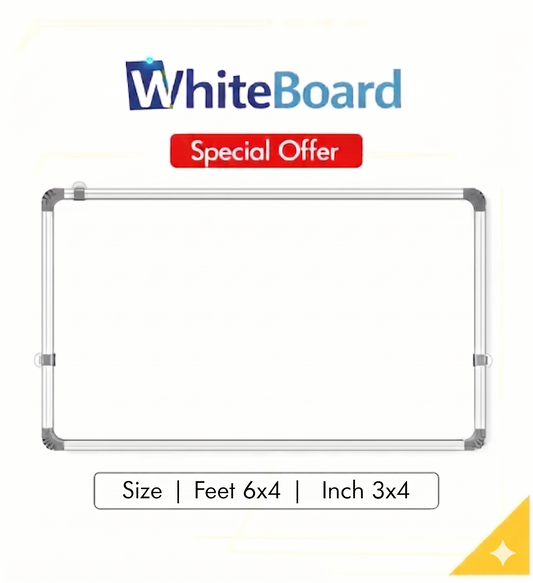 Premium Whiteboard with Double-Sided Surface coated edges with angle lron or wooden fibre pvc bidding patti