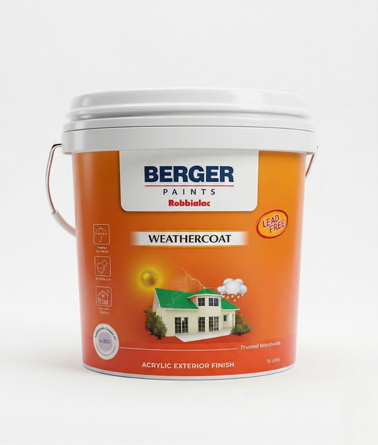 Berger Robbialac Weathercoat – Premium Acrylic Exterior Finish | Superior Weather Protection, UV Resistance & High Color Retention (4 Litres)