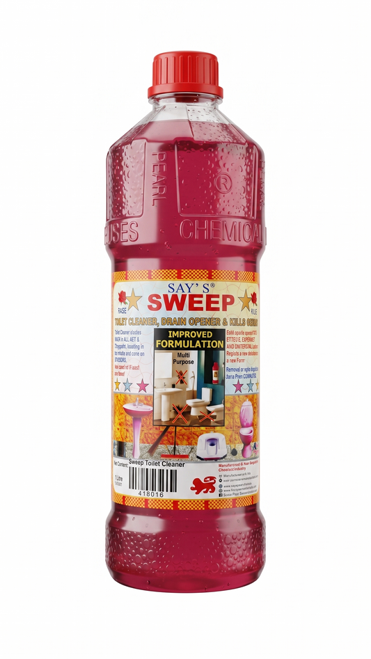SAY’S SWEEP Multi-Purpose Toilet Cleaner, Drain Opener & Germ Killer – Improved Formulation (Rose Fragrance)