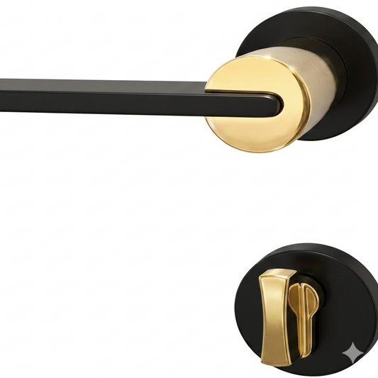 Khas Triumph Luxury Door Handle Lock Set – Elite PVD Gold & Chrome Finish | High-Security Zinc Alloy Body & Anti-Corrosion Technology for Premium Interiors