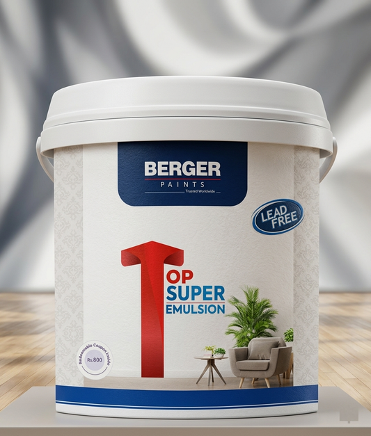 Berger Top Super Emulsion Long-Lasting,Washable Paint for Beautiful Interiors[3.64 LITER]