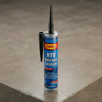 GMSA RTV Silicone Sealant – 100% Pure Clear Silicone for Professional Waterproofing, Sealing & Bonding | Heat Resistant & Weatherproof for Interior/Exterior Use