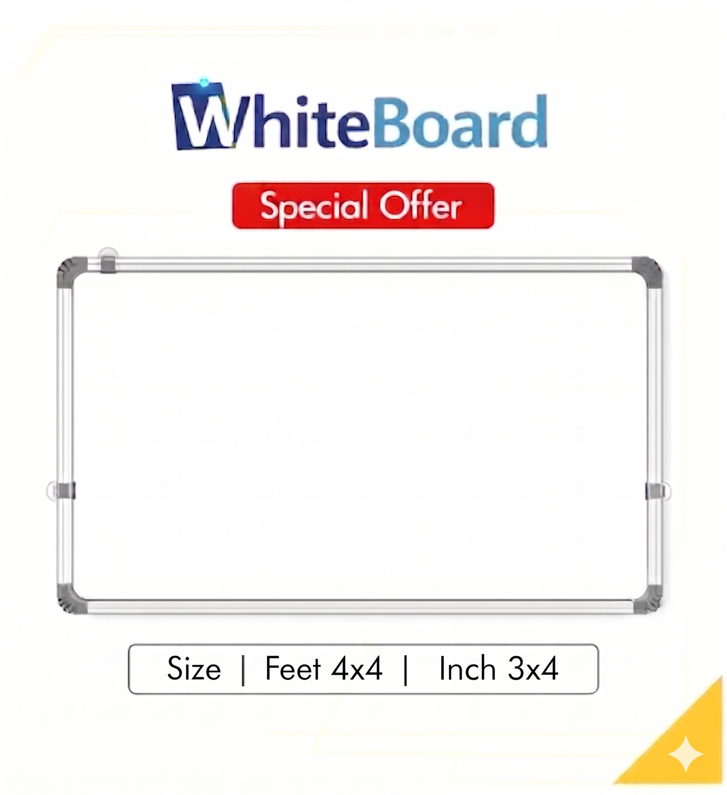 Premium Whiteboard with Double-Sided Surface coated edges with angle lron or wooden fibre pvc bidding patti