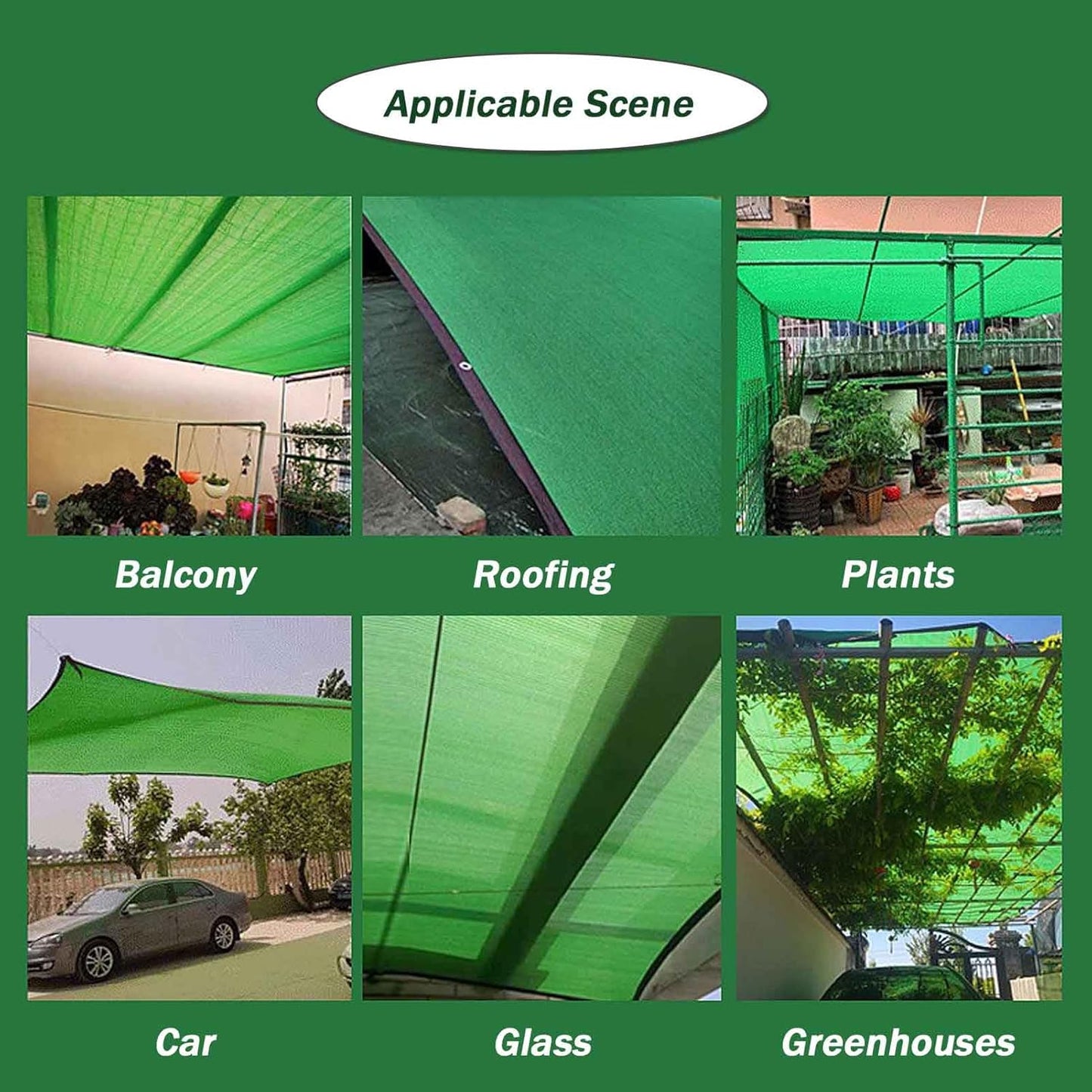 Green Shade Net for Plants & Balcony – UV Protection Sun Shade