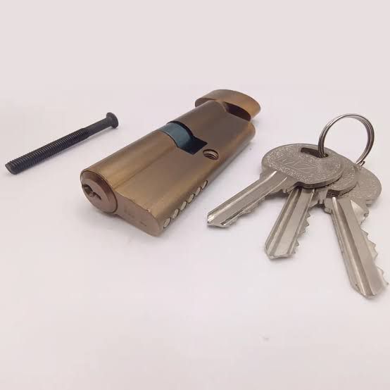 Brass Door Cylinder Lock – Euro Profile Security Lock with Keys