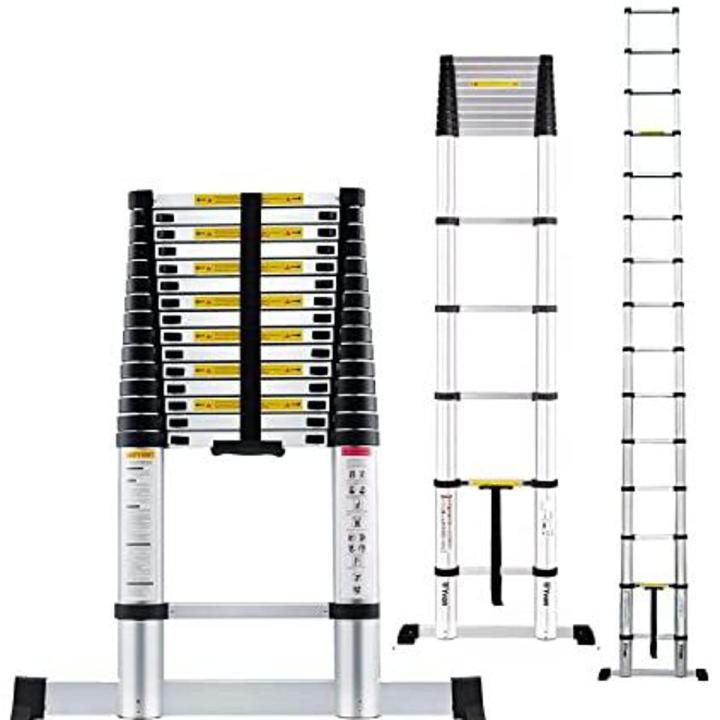 Adjustable Ladder - Heavy-Duty Telescopic Aluminium Extension Ladder with Portable Design