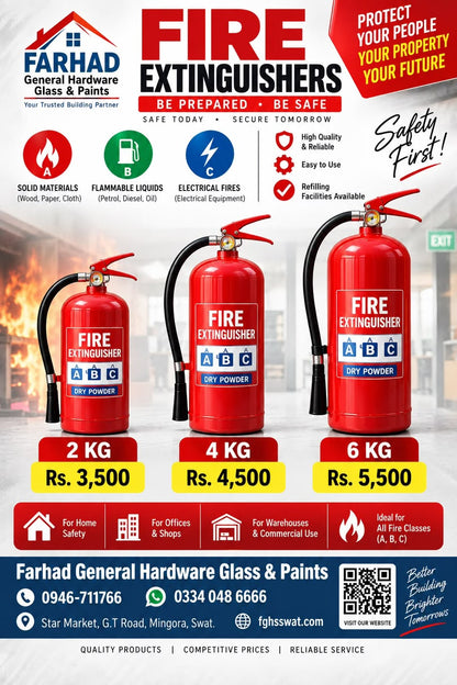 Fire Extinguisher Dry Powder ABC – 2KG, 4KG & 6KG | Home, Office & Commercial Safety
