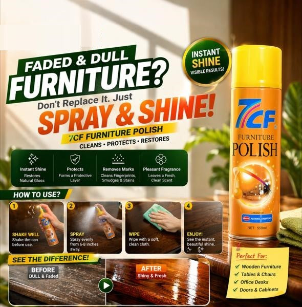 7CF Premium Furniture Polish – 550ml High-Tech Shine & Protection Spray